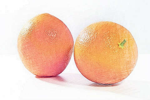 两个橙子